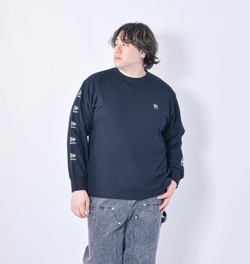 大きいサイズ フラッグ&ワードマーク長袖Tシャツ | NEW ERA 