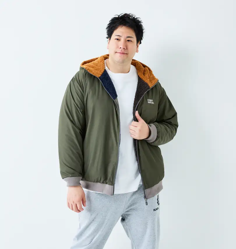 大きいサイズ ひっくりフルジップパーカージャケット | KRIFF MAYER