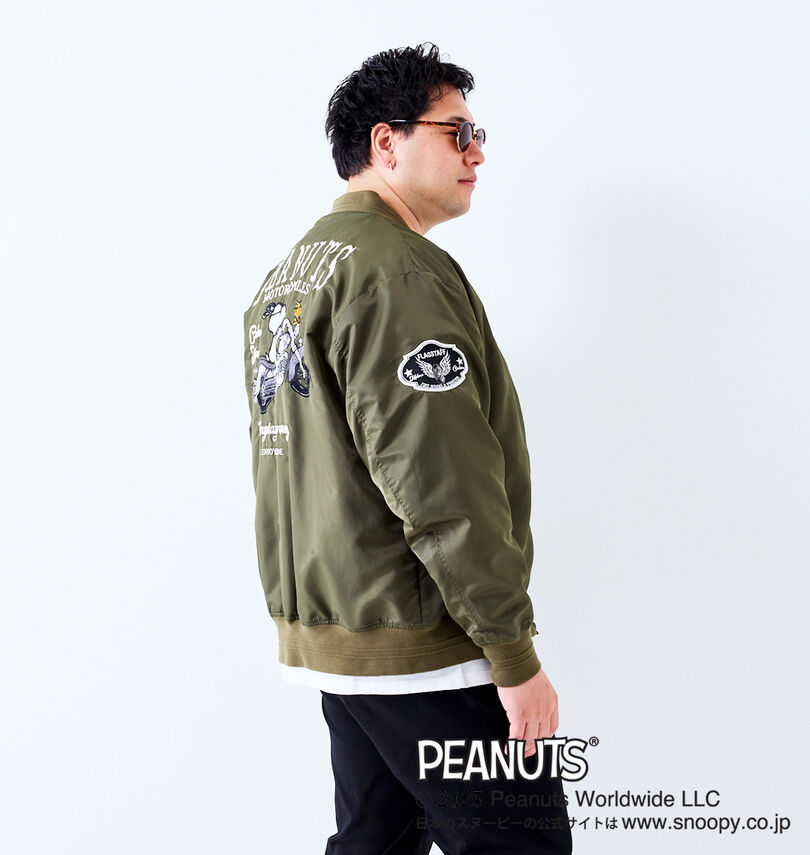 大きいサイズ メンズ FLAGSTAFF×PEANUTS (フラッグスタッフ) スヌーピーコラボMA-1ジャケット
                        