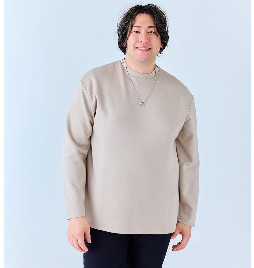 大きいサイズ メンズ Re:luxi (リラクシー) ポンチネックレス付長袖Tシャツ
                        身長：182cm/バスト：123cm/着用サイズ：3L