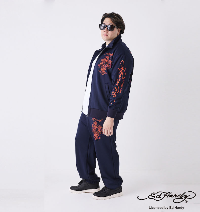 大きいサイズ メンズ Ed Hardy (エドハーディ) プリントジャージセット
                        