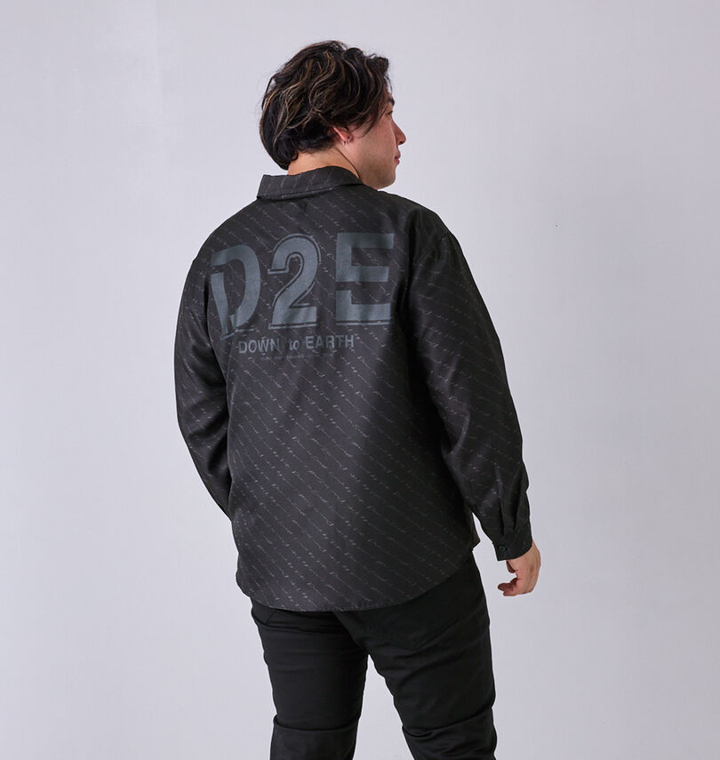 大きいサイズ メンズ in the attic (インジアティック) 総柄バイアスプリント長袖シャツ
                        