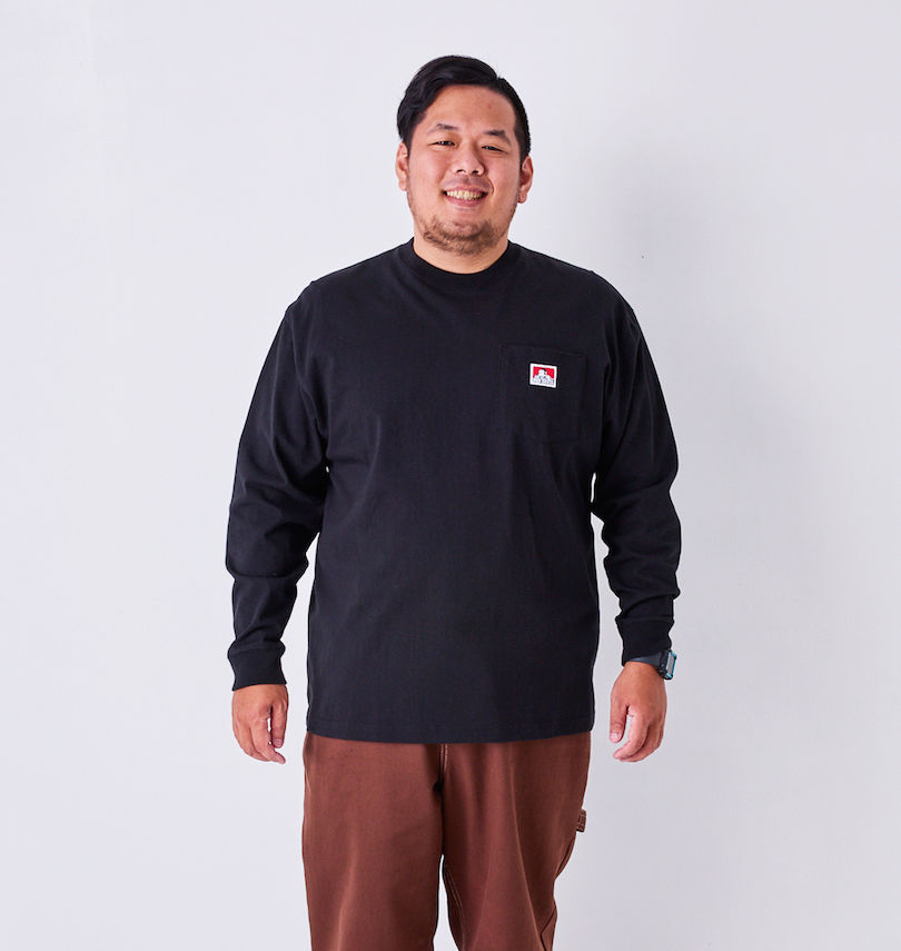 大きいサイズ メンズ BEN DAVIS (ベン デイビス) ピスポケット付長袖Tシャツ
                        身長：178cm/バスト：120cm/着用サイズ：3L