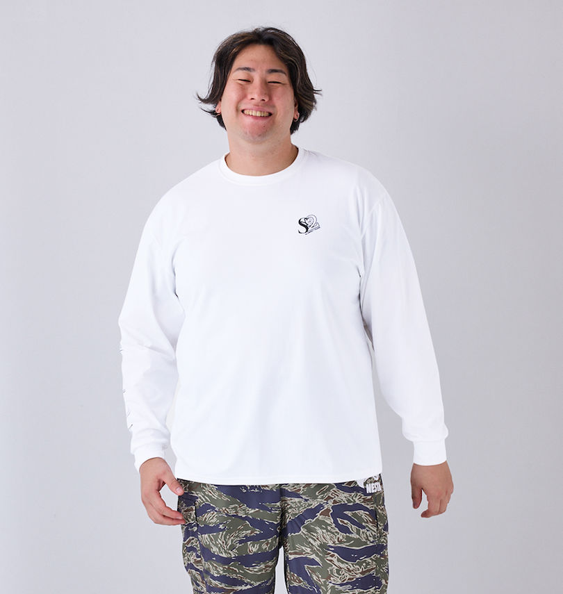 大きいサイズ メンズ SY32 by SWEET YEARS (エスワイサーティトゥバイスィートイヤーズ) ミニシンボリックマーク長袖Tシャツ
                        身長：182cm/バスト：123cm/着用サイズ：3L