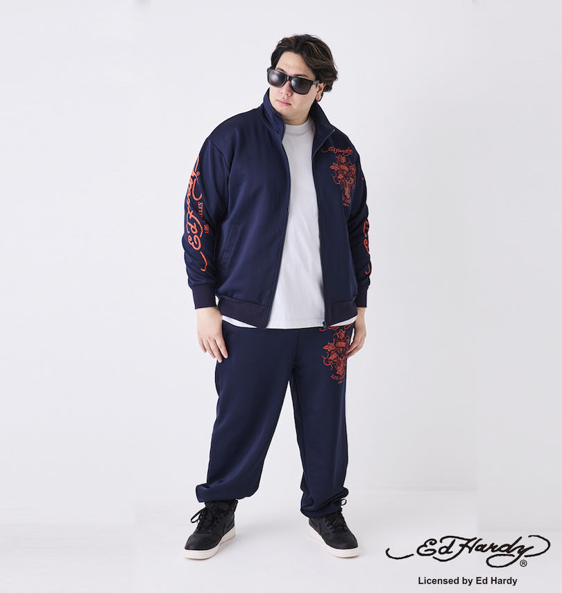 大きいサイズ メンズ Ed Hardy (エドハーディ) プリントジャージセット
                        
