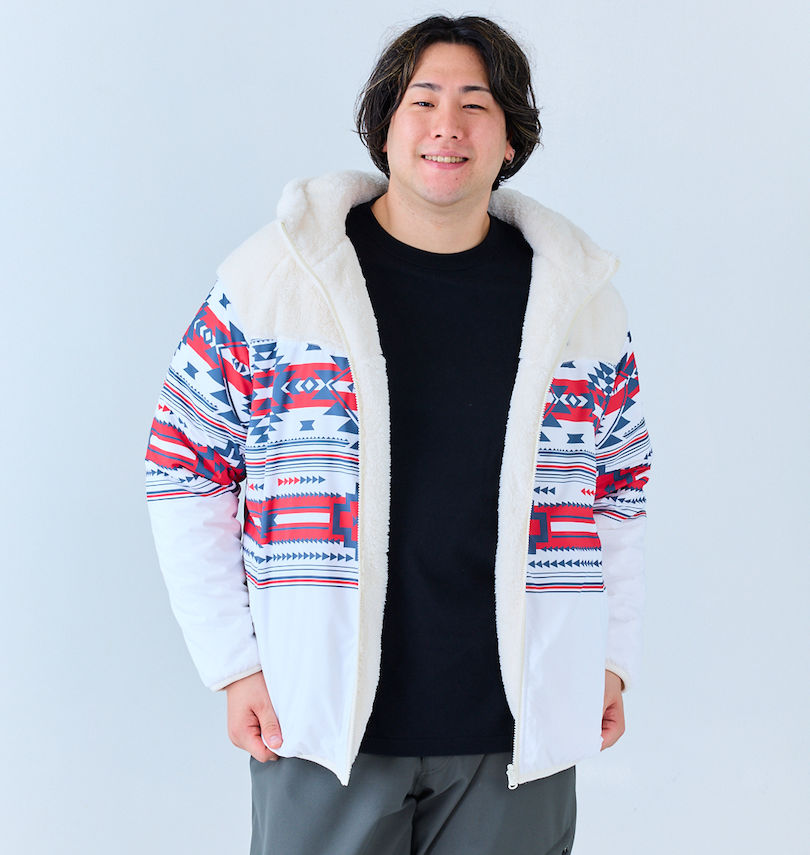 大きいサイズ メンズ OCEAN PACIFIC (オーシャンパシフィック) リバーシブルボアフリースジャケット
                        身長：182cm/バスト：123cm/着用サイズ：3L