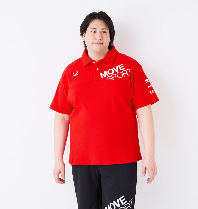 大きいサイズ メンズ MOVESPORT (ムーブスポーツ) SUNSCREEN鬼鹿の子半袖ポロシャツ
                        身長：182cm/バスト：123cm/着用サイズ：3L
