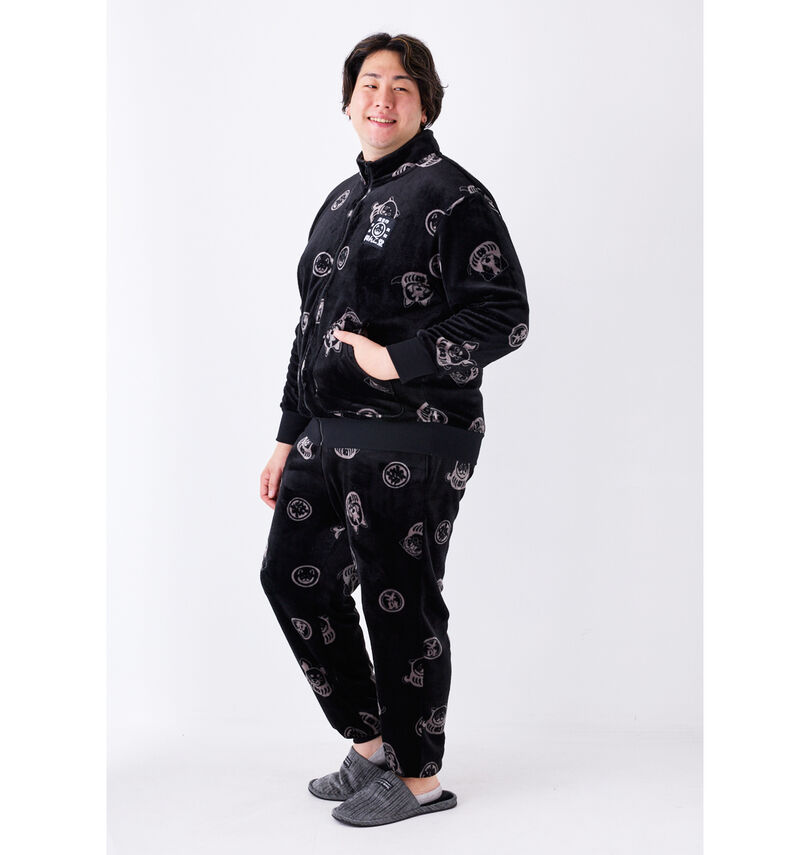 大きいサイズ メンズ 黒柴印和んこ堂 (クロシバジルシワンコドウ) ボアフリースセット
                        身長：182cm/B：123cm/W：114cm/着用サイズ：3L