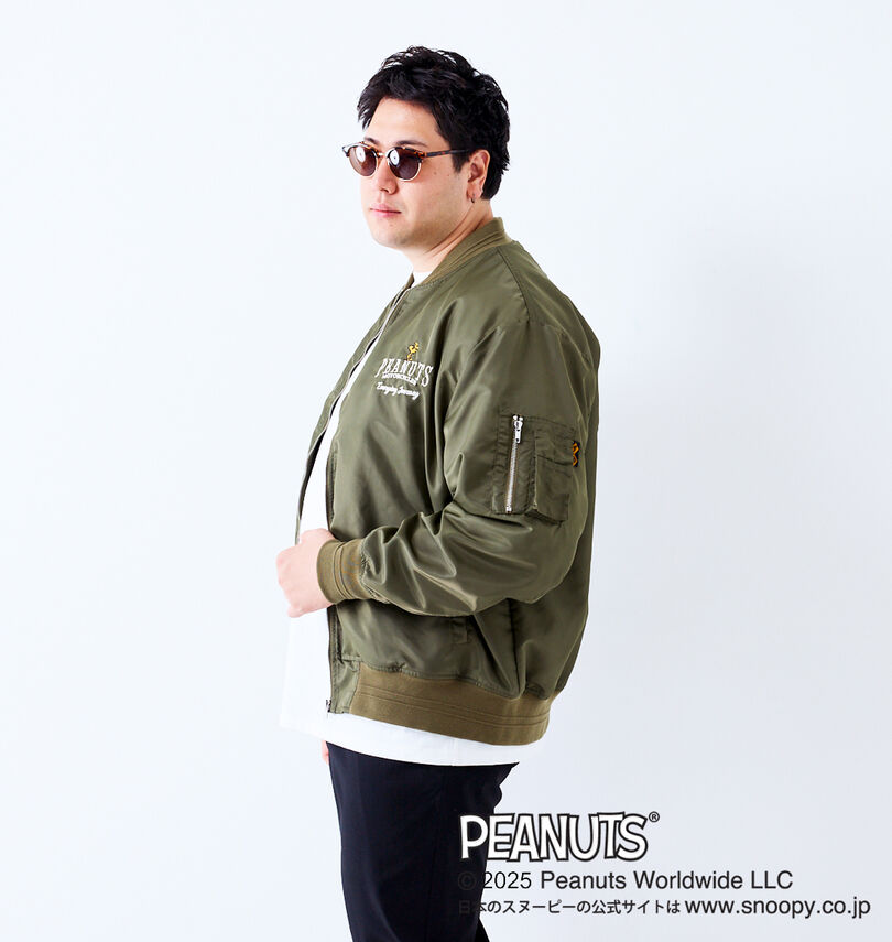 大きいサイズ メンズ FLAGSTAFF×PEANUTS (フラッグスタッフ) スヌーピーコラボMA-1ジャケット
                        