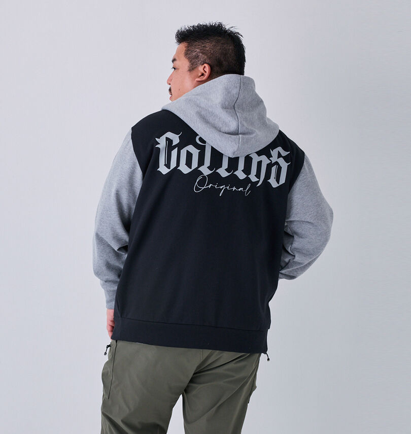 大きいサイズ メンズ COLLINS (コリンズ) 裏起毛配色フルジップパーカー+半袖Tシャツ