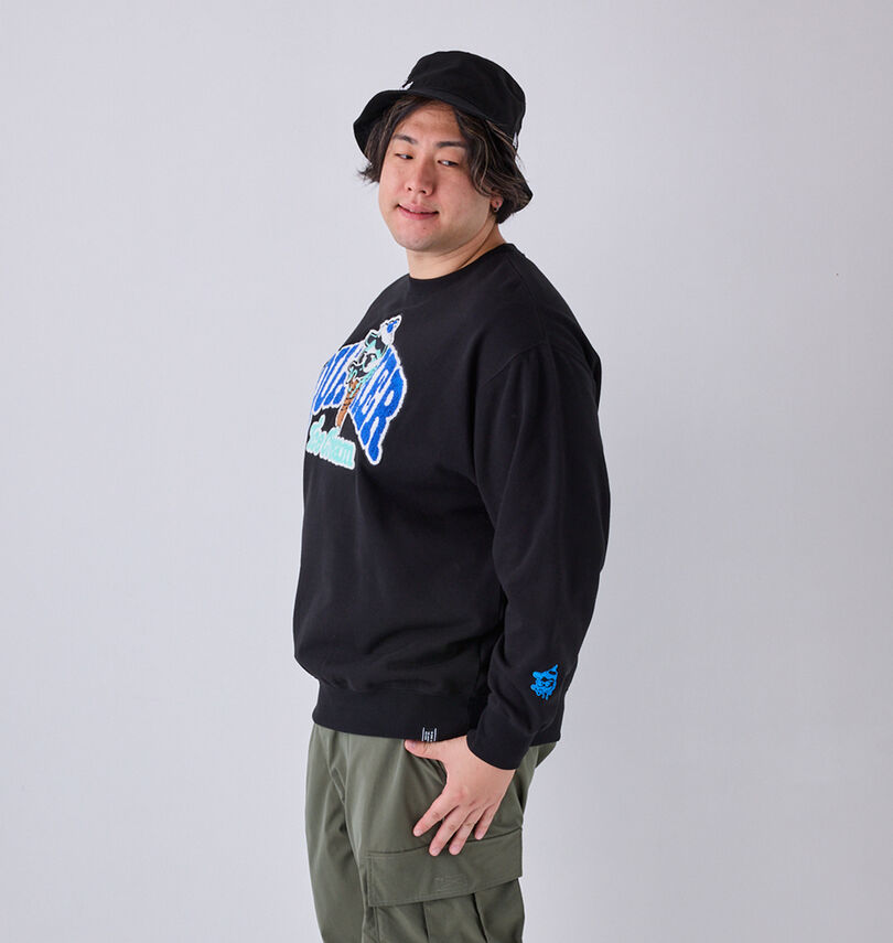 大きいサイズ メンズ b-one-soul (ビーワンソウル) DUCK DUDEアイスクリームクルーネックスウェット