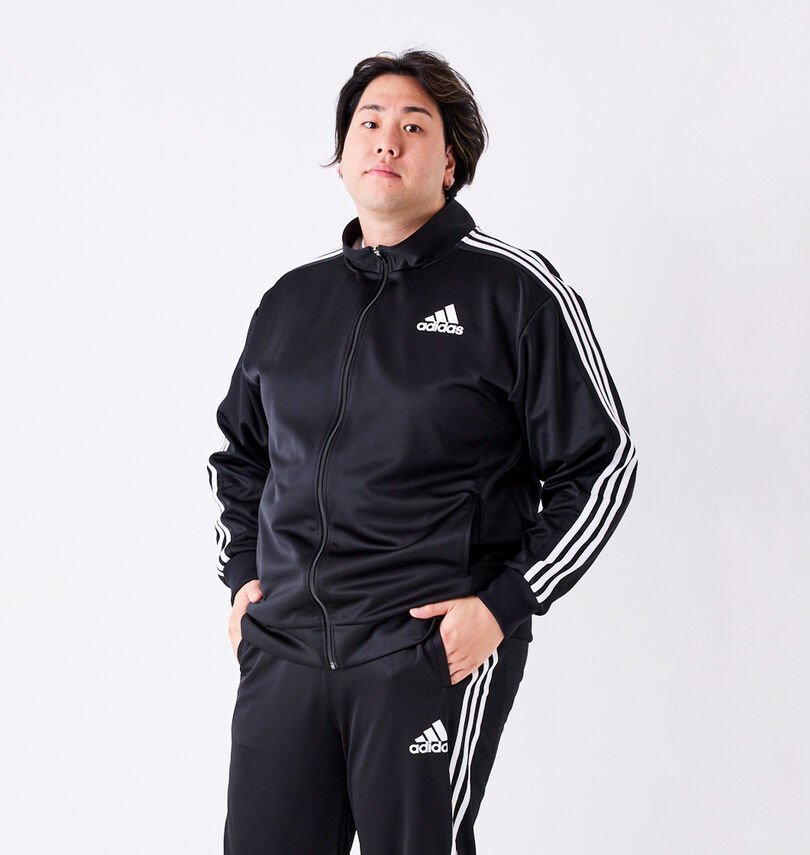 大きいサイズ メンズ adidas (アディダス) ウォームアップジャケット
                        身長：182cm/バスト：123cm/着用サイズ：3L