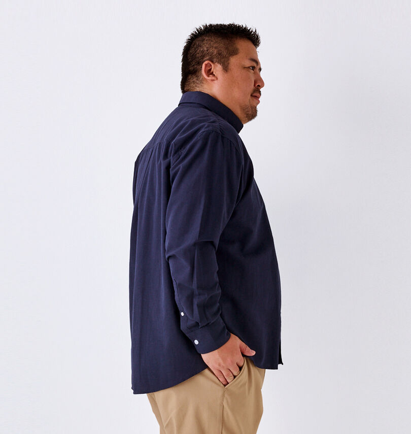 大きいサイズ メンズ Mc.S.P (エムシーエスピー) 麻混ハイブリットB.D長袖シャツ
                        