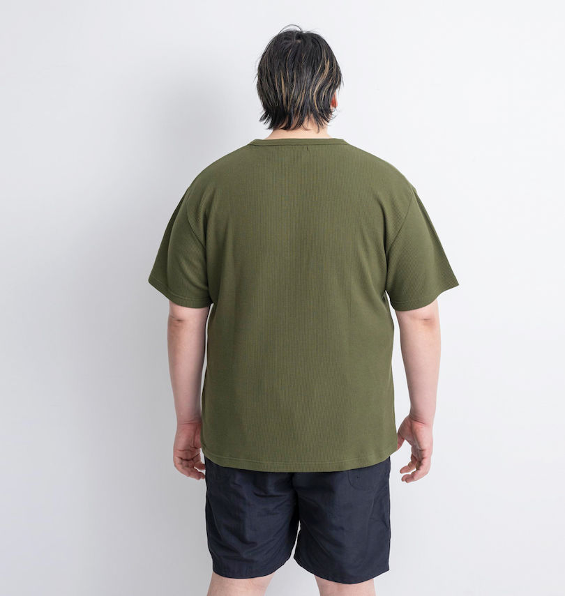 大きいサイズ メンズ Mc.S.P (エムシーエスピー) ワッフルヘンリーネック半袖Tシャツ
                        