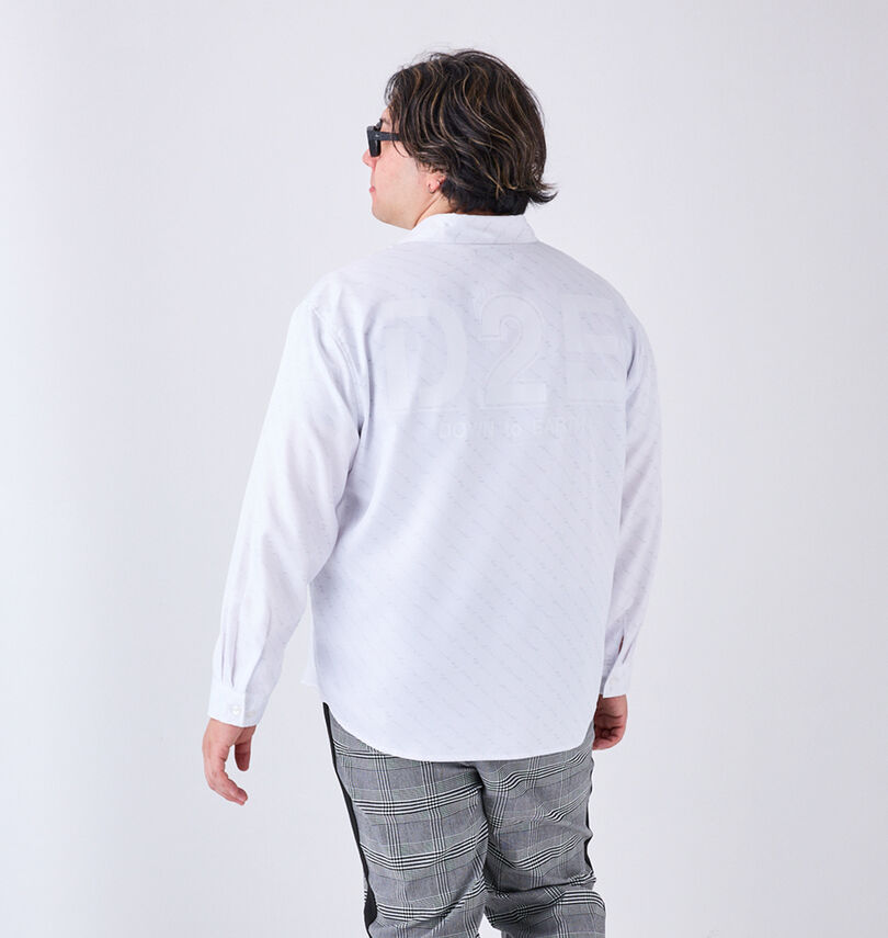 大きいサイズ メンズ in the attic (インジアティック) 総柄バイアスプリント長袖シャツ
                        