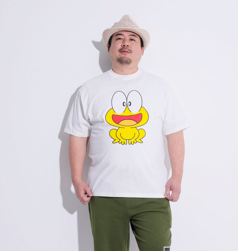 大きいサイズ メンズ ど根性ガエル (ドコンジョウガエル) 天竺半袖Tシャツ
                        身長：176.5cm/バスト：118cm/着用サイズ：3L