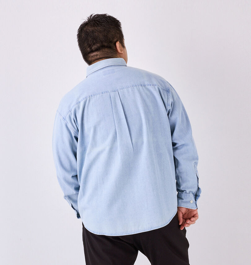 大きいサイズ メンズ Mc.S.P (エムシーエスピー) 6オンスリサイクルデニムB.D長袖シャツ
                        