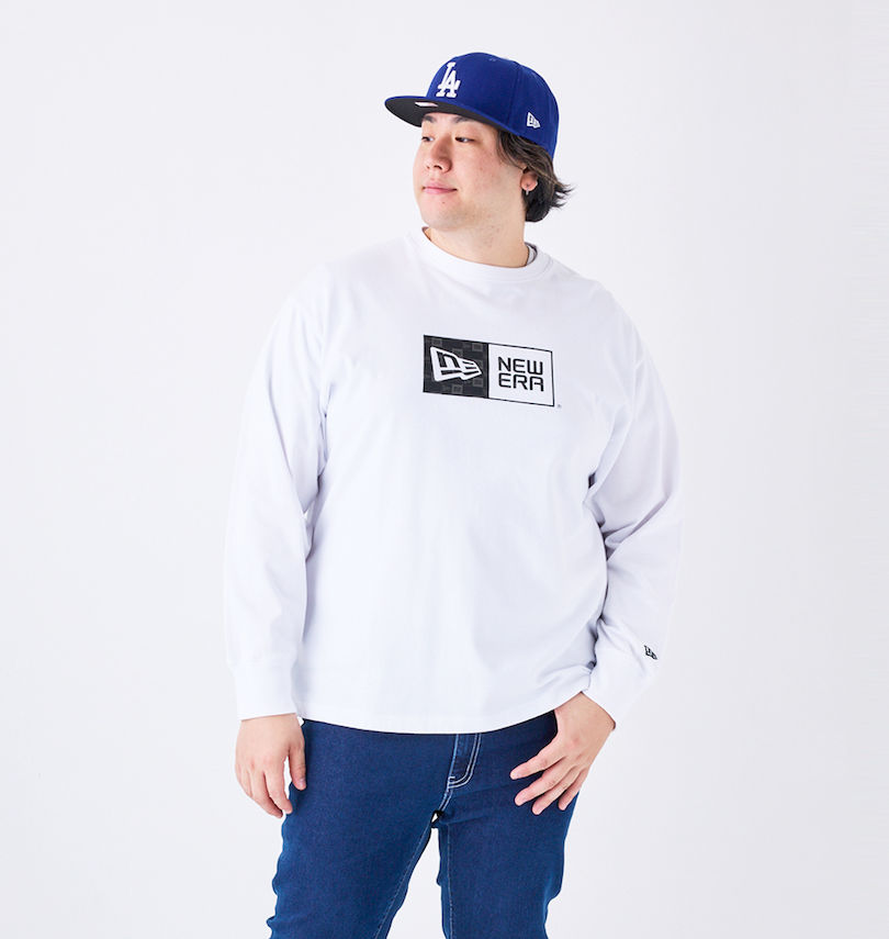 大きいサイズ メンズ NEW ERA (ニューエラ) ボックスロゴ長袖Tシャツ
                        身長：182cm/バスト：123cm/着用サイズ：3L