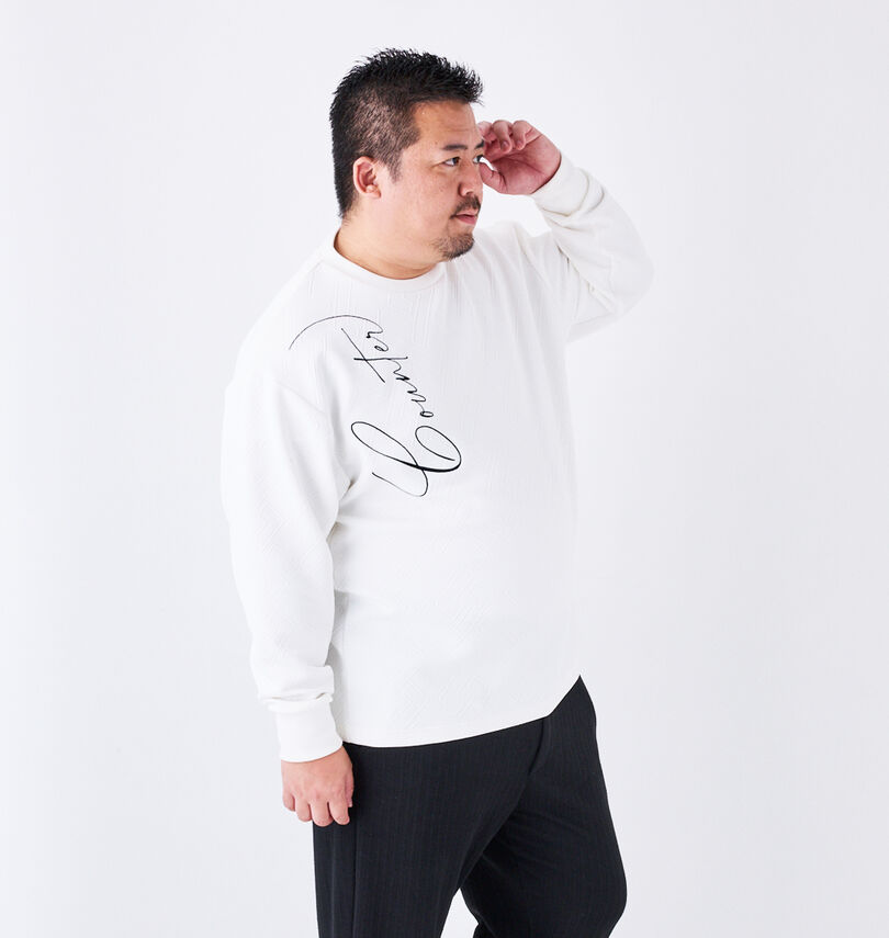 大きいサイズ メンズ in the attic (インジアティック) ジャガード刺繍長袖Tシャツ
                        