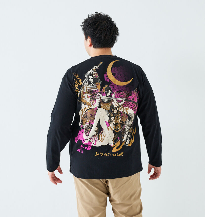 大きいサイズ メンズ 絡繰魂抜刀娘 (カラクリタマシイバットウムスメ) 凛&穂乃花長袖Tシャツ
身長:182cm/バスト:123cm/着用サイズ:3L