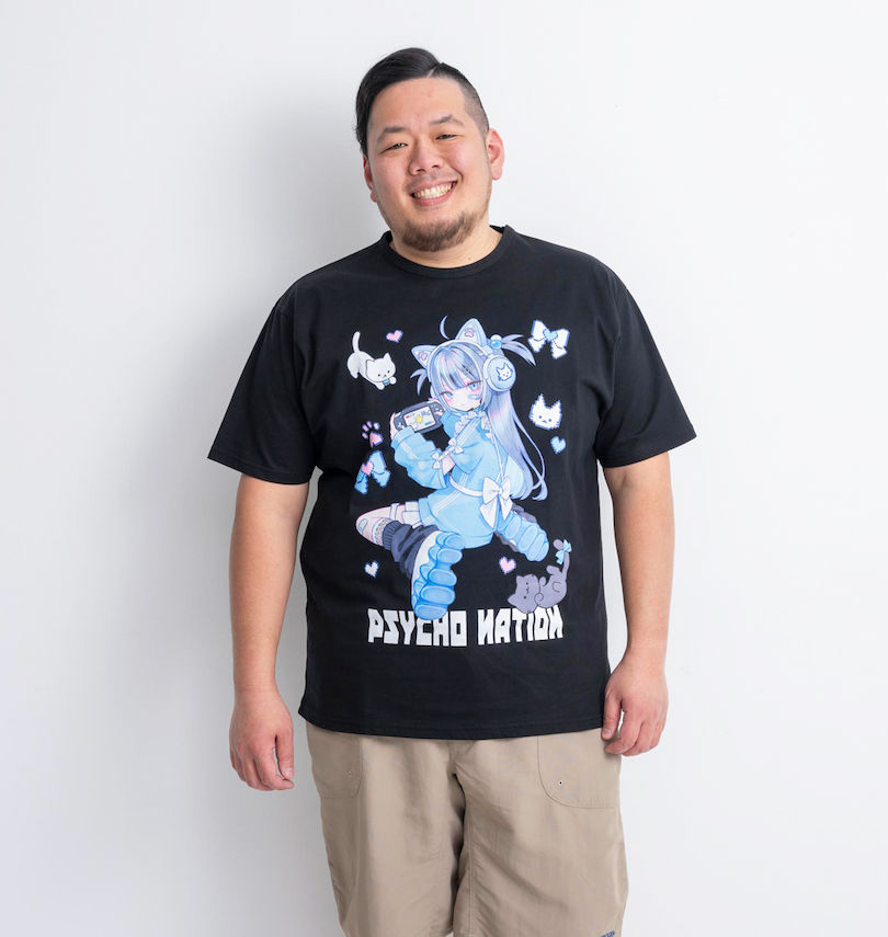 大きいサイズ メンズ PSYCHO NATION (サイコネーション) サイコ×寝田ルネ ゲーマー半袖Tシャツ
身長:178cm/バスト:120cm/着用サイズ:3L