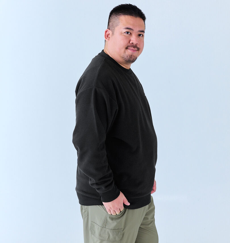 大きいサイズ メンズ LOTTO (ロット) メッシュ起毛裏フリースクルートレーナー
                        