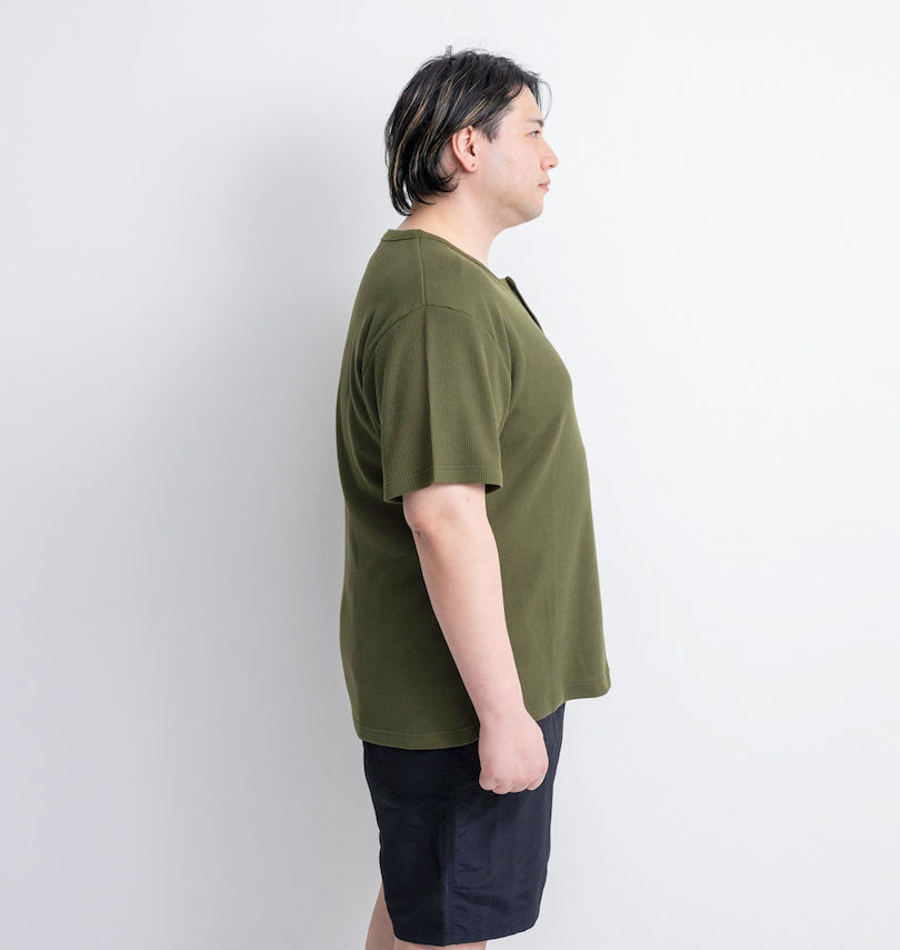 大きいサイズ メンズ Mc.S.P (エムシーエスピー) ワッフルヘンリーネック半袖Tシャツ
                        