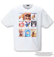 大きいサイズ カラー転写シートプリント半袖Tシャツ | PLAYBOY 