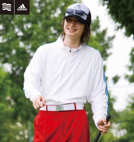 大きいサイズ メンズ adidas golf (アディダスゴルフ) スタンドジップシャツ