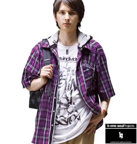 大きいサイズ メンズ b-one-soul (ビーワンソウル) シャツ:半袖+Tシャツ:半袖