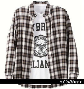 大きいサイズ メンズ COLLINS (コリンズ) シャツ+Tシャツ(半袖)