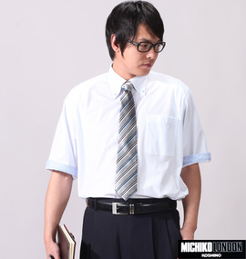 大きいサイズ メンズ MICHIKO LONDON KOSHINO (ミチコロンドンコシノ) マイターB.D半袖シャツ