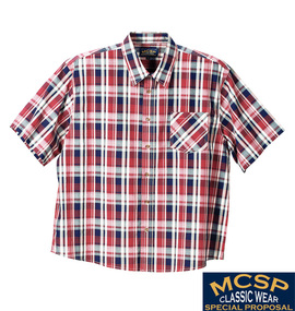 大きいサイズ メンズ Mc.S.P (エムシーエスピー) チェック半袖シャツ