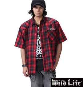 大きいサイズ メンズ WILD LIFE (ワイルドライフ) シャツ半袖+VTシャツ半袖