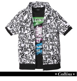大きいサイズ メンズ COLLINS (コリンズ) パーカー半袖+Tシャツ半袖