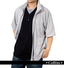 大きいサイズ メンズ COLLINS (コリンズ) ジップスタンド+VヘンリーTシャツ