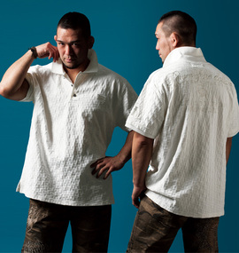 大きいサイズ メンズ GLADIATE (グラディエイト) リンクスジャガード半袖ポロシャツ