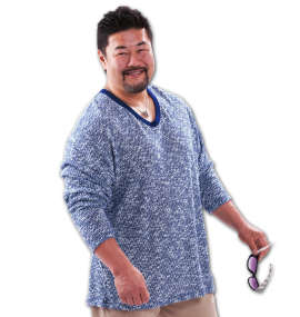 大きいサイズ メンズ Beno (ビーノモダンエクスプレッション) スラブ杢長袖VTシャツ