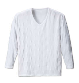 大きいサイズ メンズ Beno (ビーノモダンエクスプレッション) ブロックジャガード長袖VTシャツ