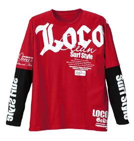 大きいサイズ メンズ LOCO OCEAN (ロコオーシャン) フェイクレイヤード長袖Tシャツ