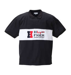 大きいサイズ メンズ H by FIGER (エイチバイフィガー) 切替鹿の子半袖ポロシャツ