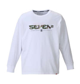 大きいサイズ メンズ SEVEN2 (セブンツー) カモフラロゴ長袖Tシャツ