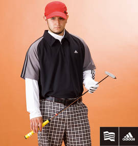 大きいサイズ メンズ adidas golf (アディダスゴルフ) ジップシャツ(半袖)+ハイネックT