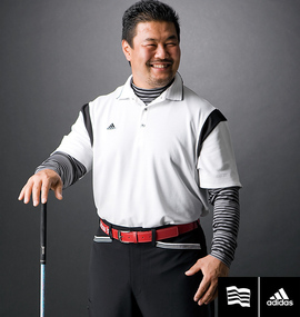 大きいサイズ メンズ adidas golf (アディダスゴルフ) 半袖ポロシャツ+ハイネック長袖Tシャツ