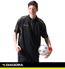 大きいサイズ メンズ DIADORA (ディアドラ) ハーフジップ半袖プラクティスシャツ