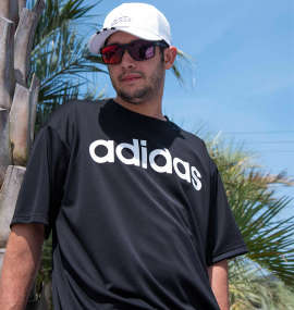 大きいサイズ メンズ adidas (アディダス) リニアロゴ半袖Tシャツ