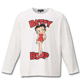 大きいサイズ メンズ BETTY BOOP (ベティ ブープ) 天竺プリント長袖Tシャツ