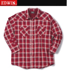 大きいサイズ メンズ EDWIN (エドウィン) Wガーゼウエスタンシャツ