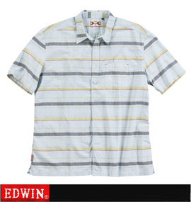 大きいサイズ メンズ EDWIN (エドウィン) XVボーダーシャツ(半袖)