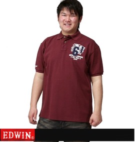 大きいサイズ メンズ EDWIN (エドウィン) スラブ鹿の子ポロシャツ(半袖)